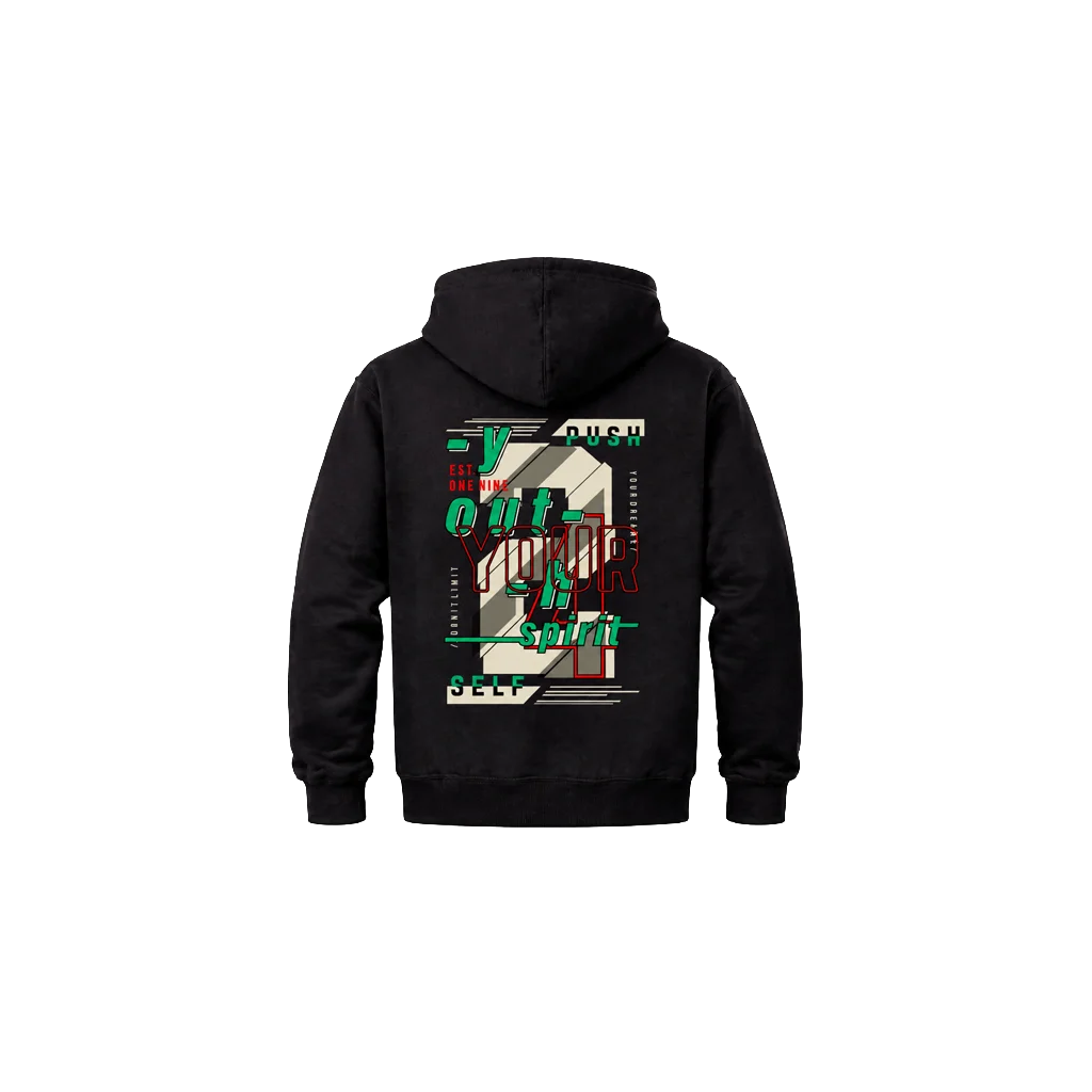Push Yourself Front & Back Print Hoodie
