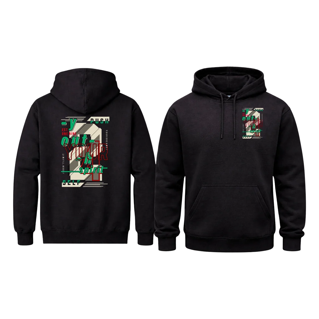 Push Yourself Front & Back Print Hoodie
