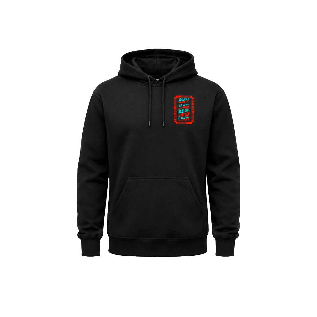 Sky Has No Limit Front And Back Print Hoodie