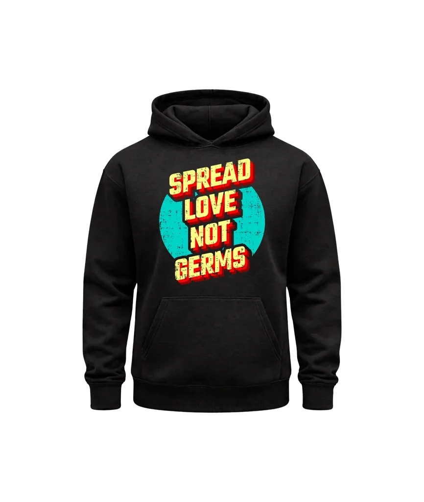 Spread Love Not Germs Front Graphic Hoodie