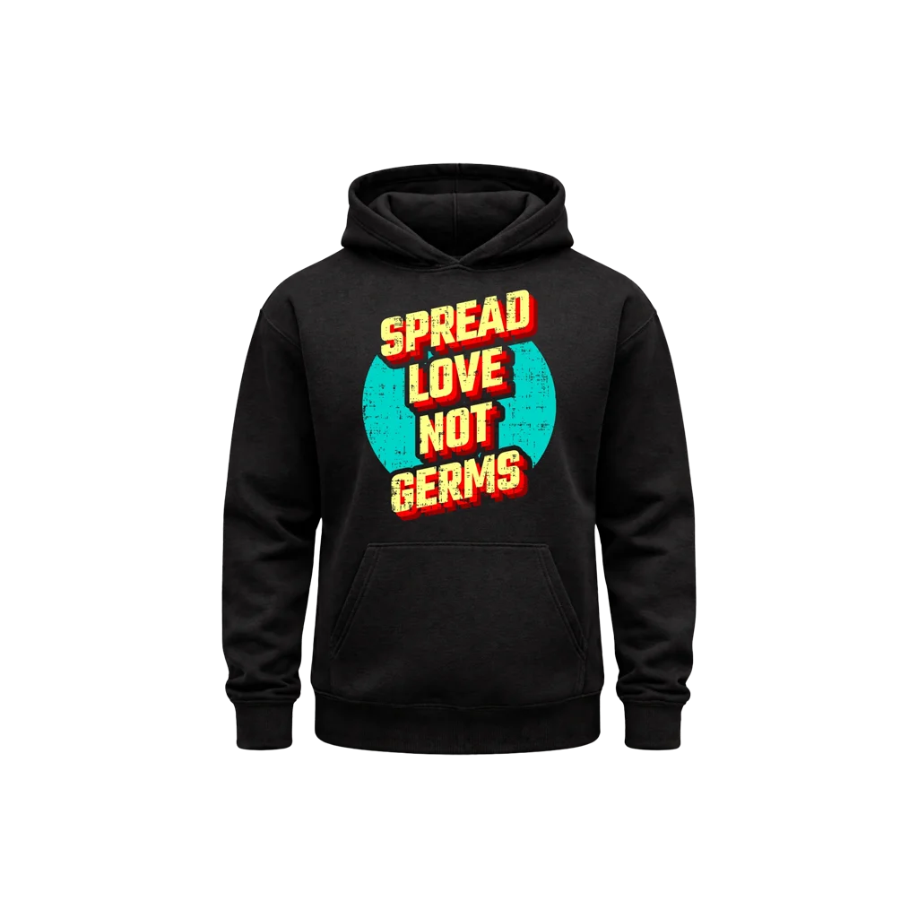 Spread Love Not Germs Front Graphic Hoodie