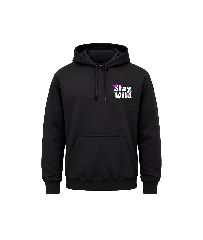 Stay Wild Front And Back Print Hoodie