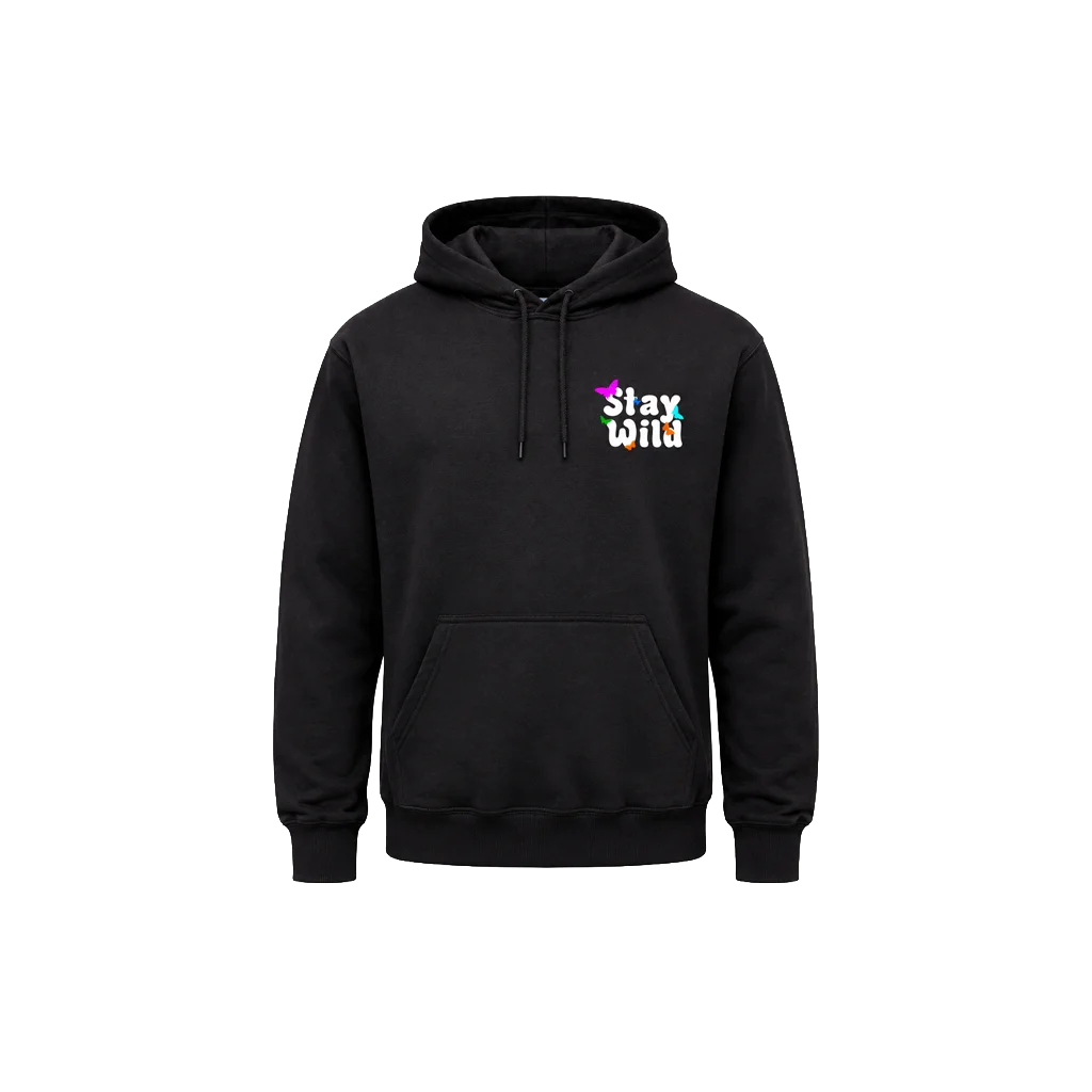Stay Wild Front And Back Print Hoodie