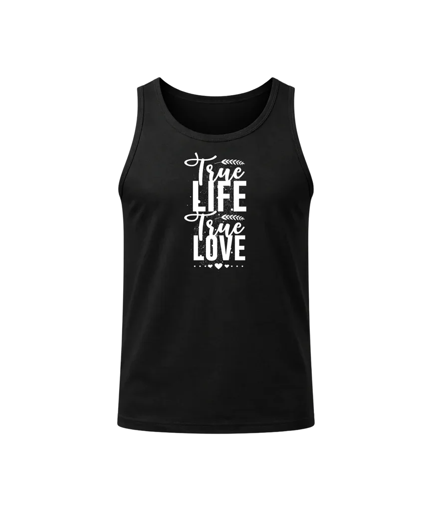 True Life True Love Black Tank Top