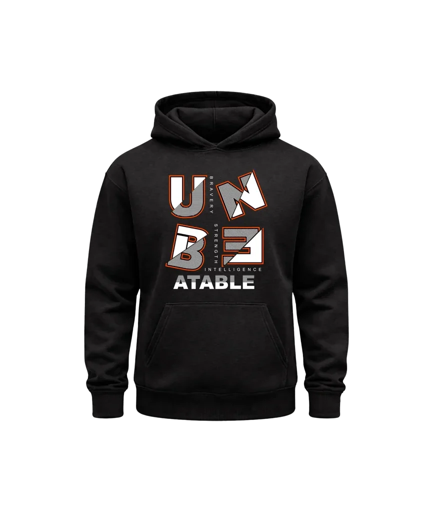 Unbeatable Graphic Black Hoodie