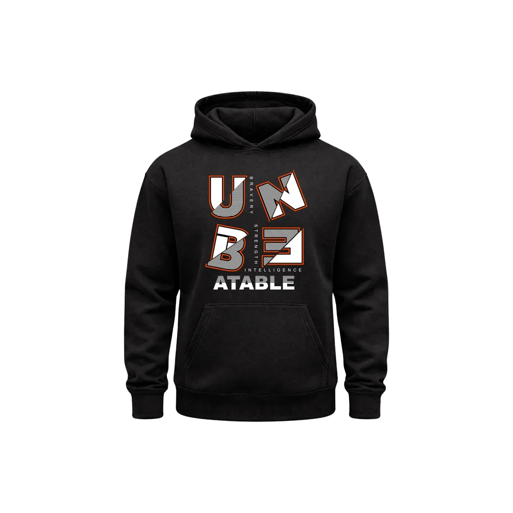 Unbeatable Graphic Black Hoodie