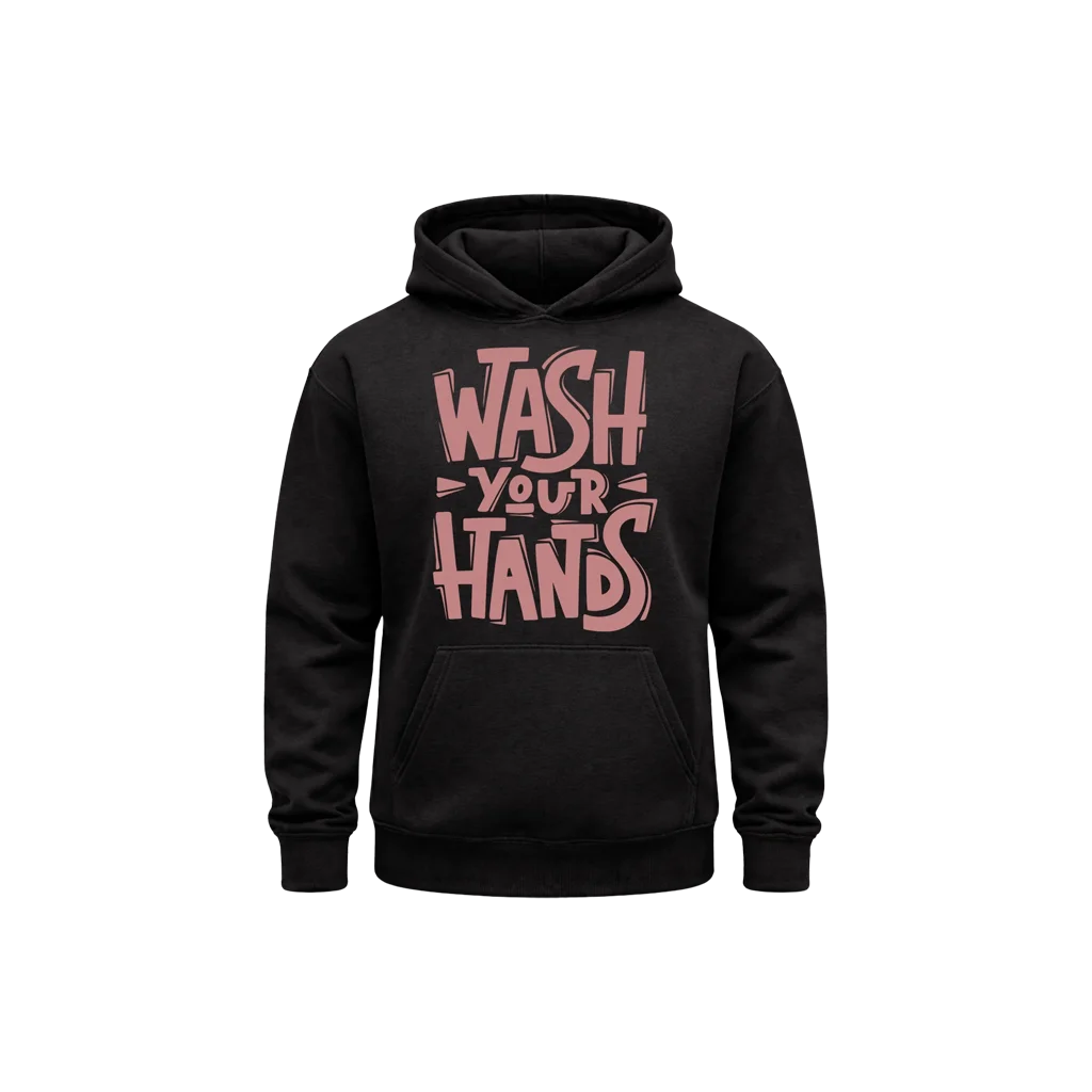 Wash Your Hands Black Hoodie
