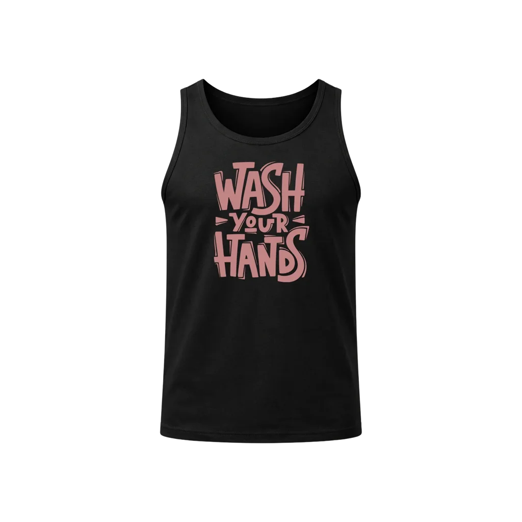 Wash Your Hands Black Tank Top
