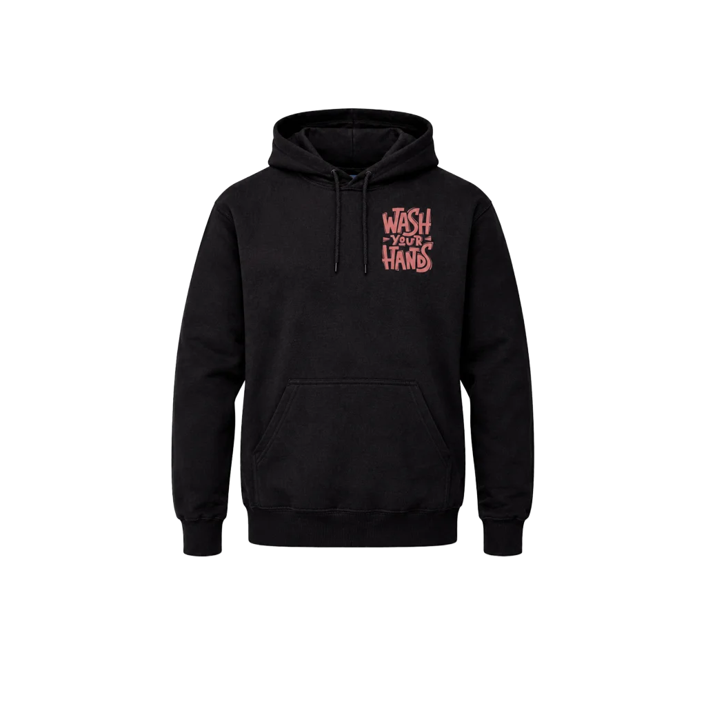 Wash Your Hands Front And Back Print Hoodie