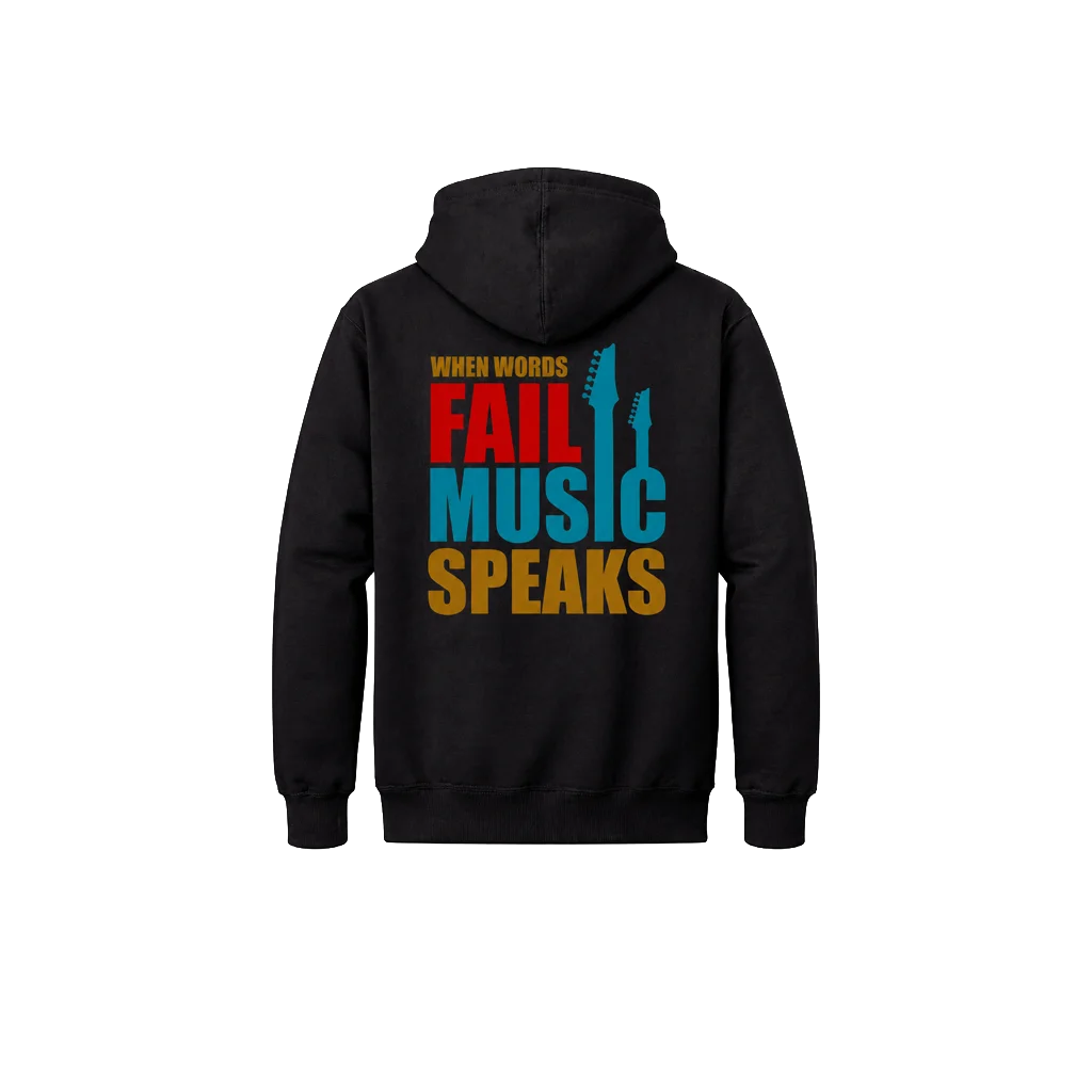Music Speaks Front & Back Graphic Hoodie