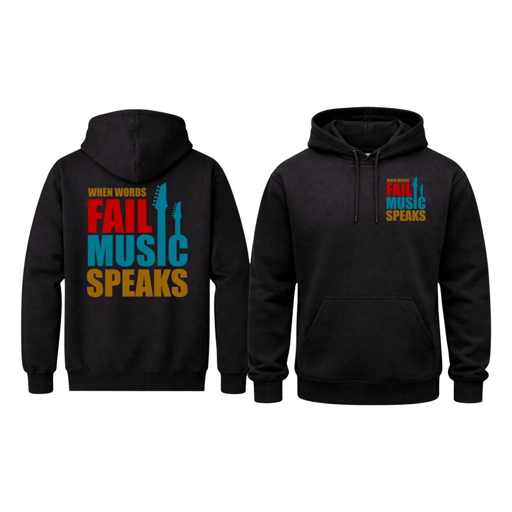Music Speaks Front & Back Graphic Hoodie