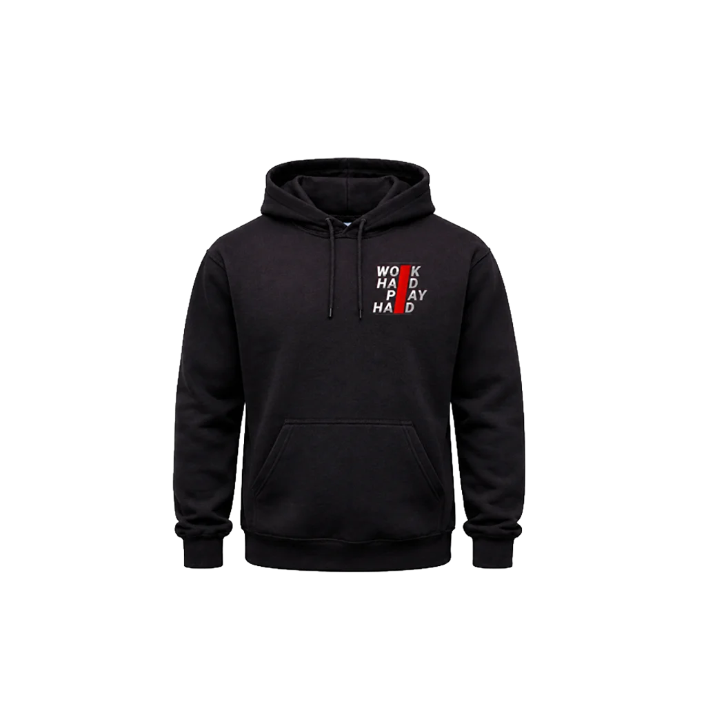 Work Hard Pray Hard Front And Back Print Hoodie