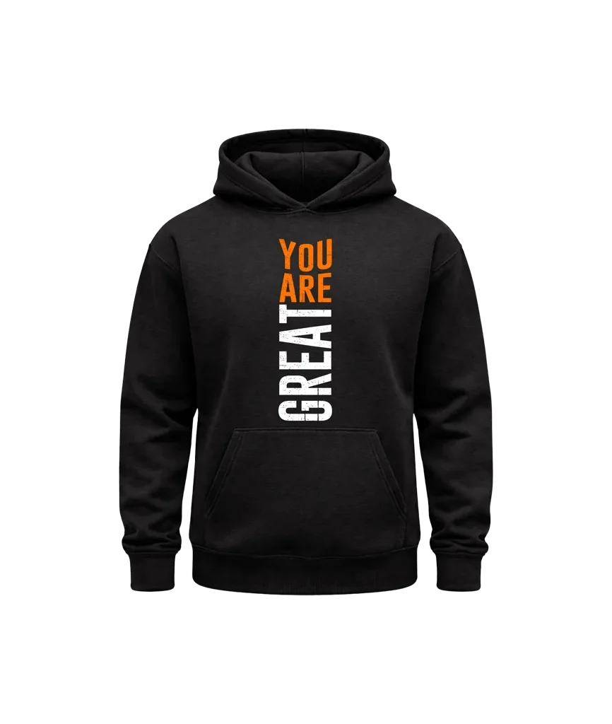 Minimalist You Are Great Black Hoodie
