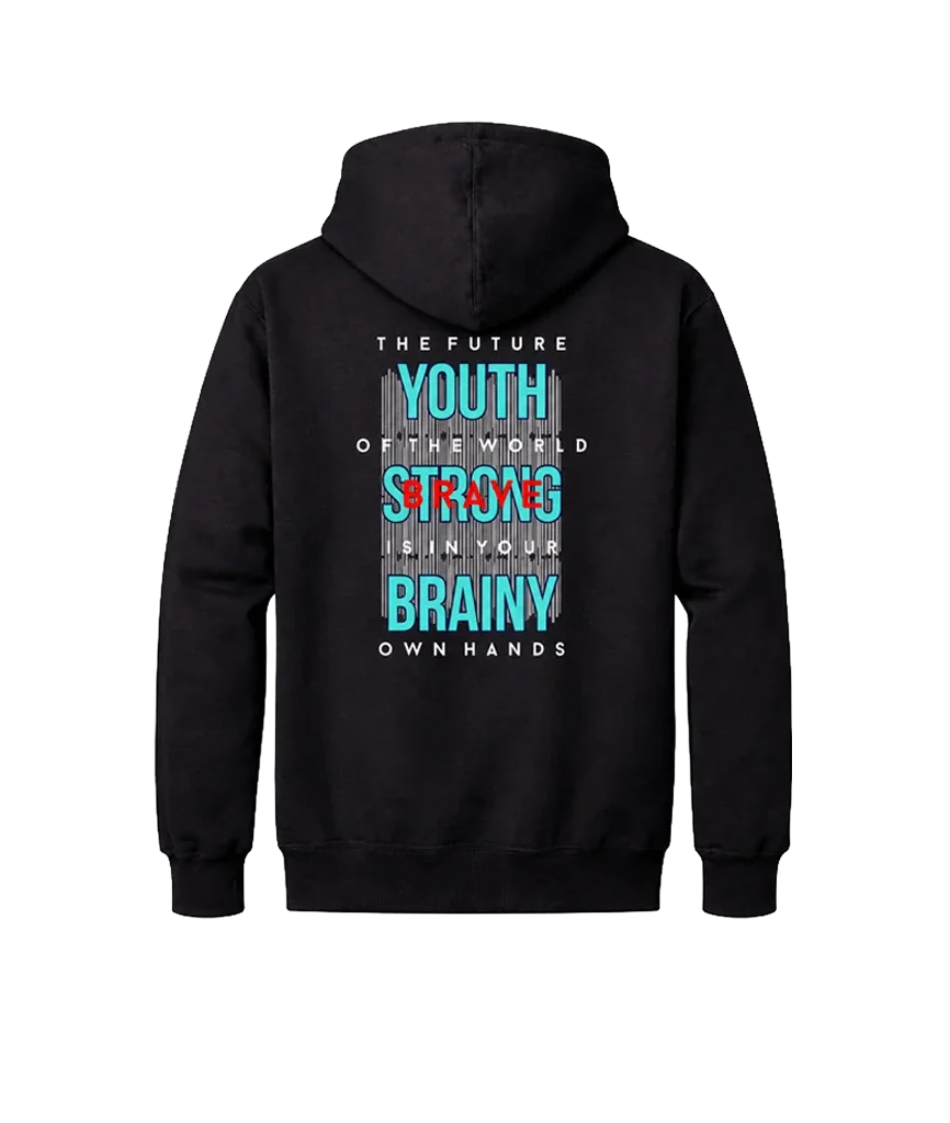 Youth Strong Brainy Dual Print Hoodie