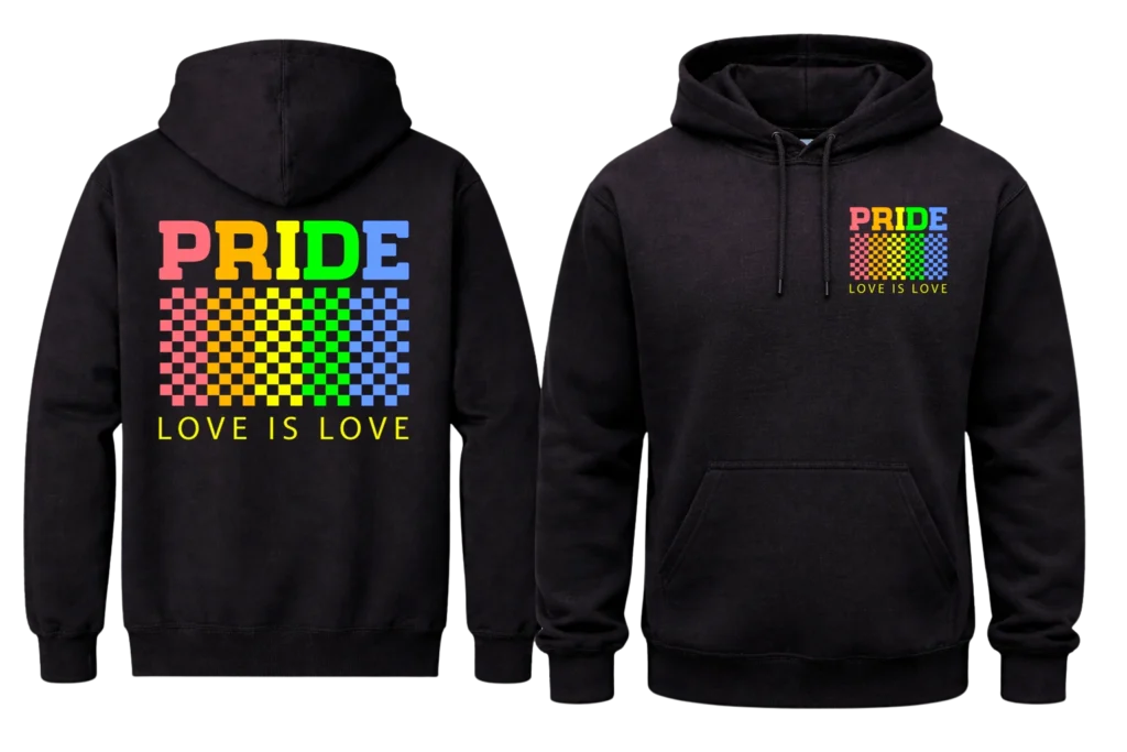 Love Is Love Front And Back Print Hoodie