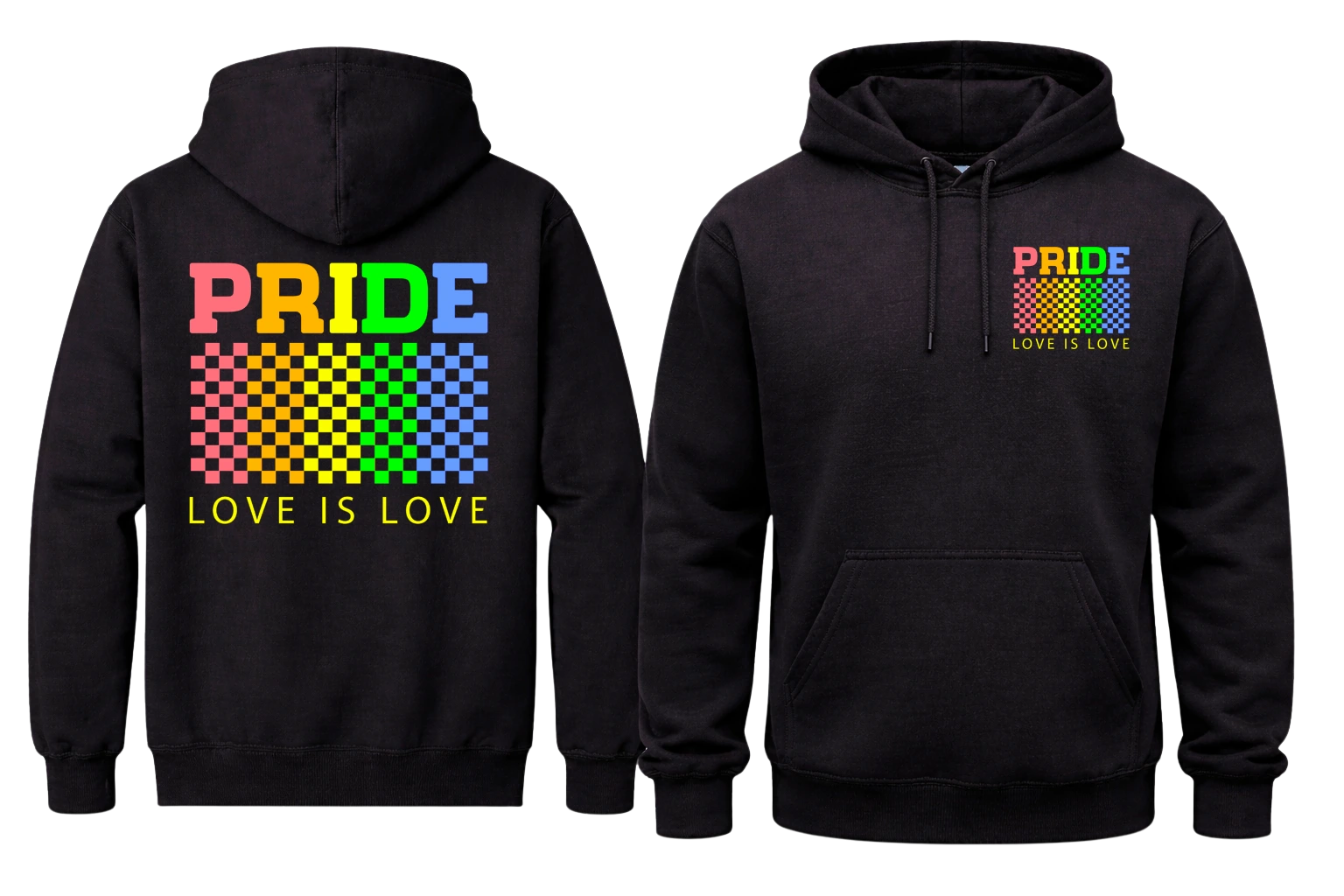 Love Is Love Front And Back Print Hoodie