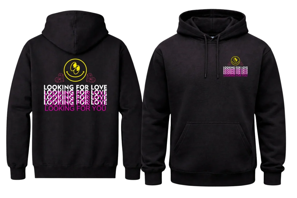 Looking For Love Front And Back Print Hoodie