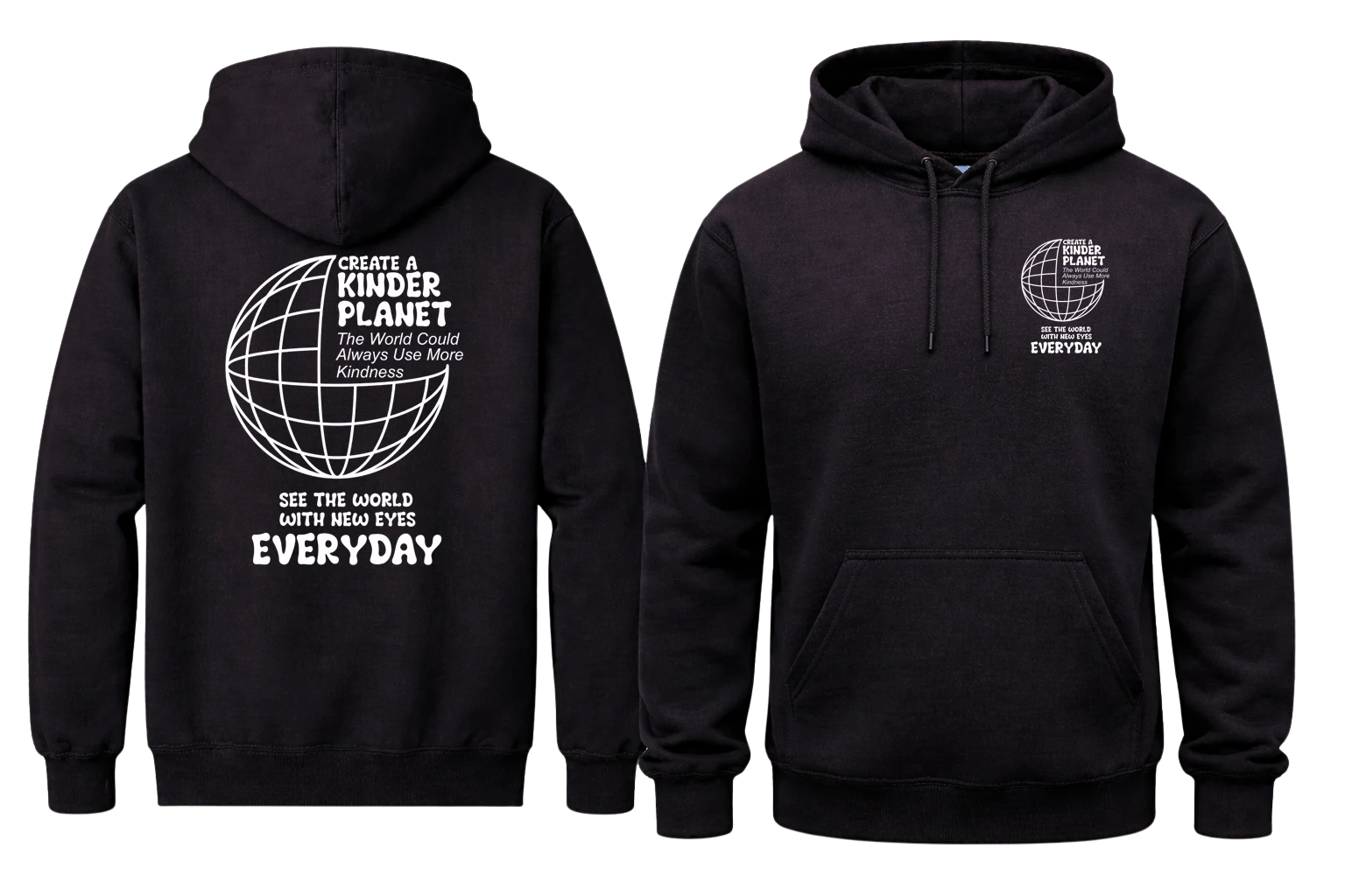 See The World With New Eyes Front And Back Print Hoodie