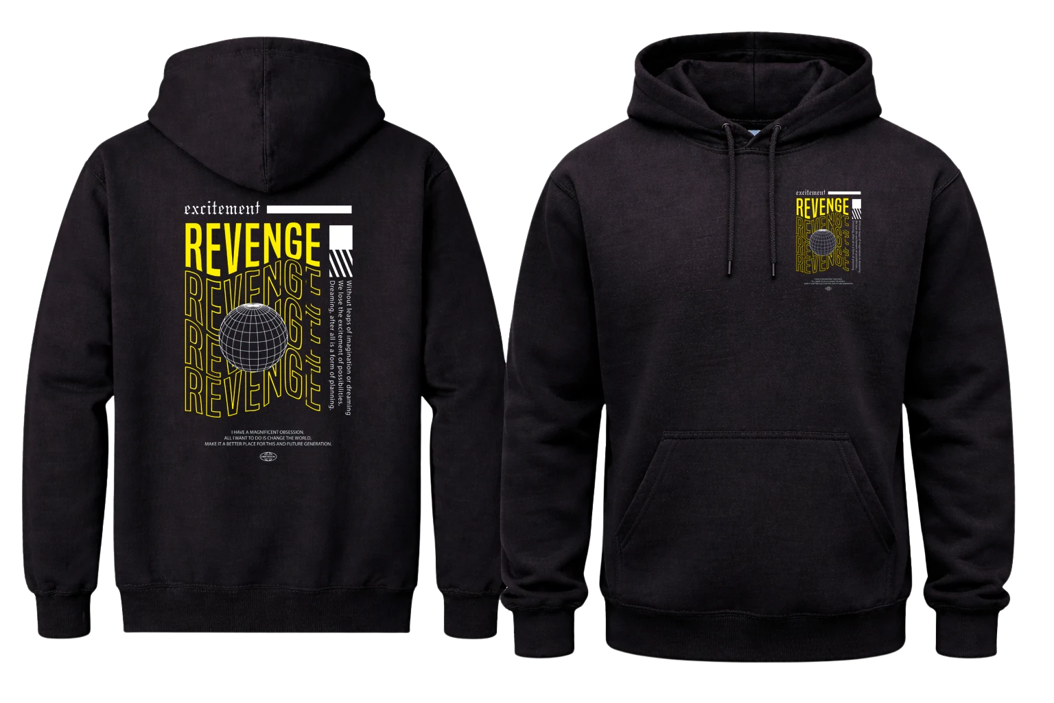Excitement Revenge Front And Back Print Hoodie