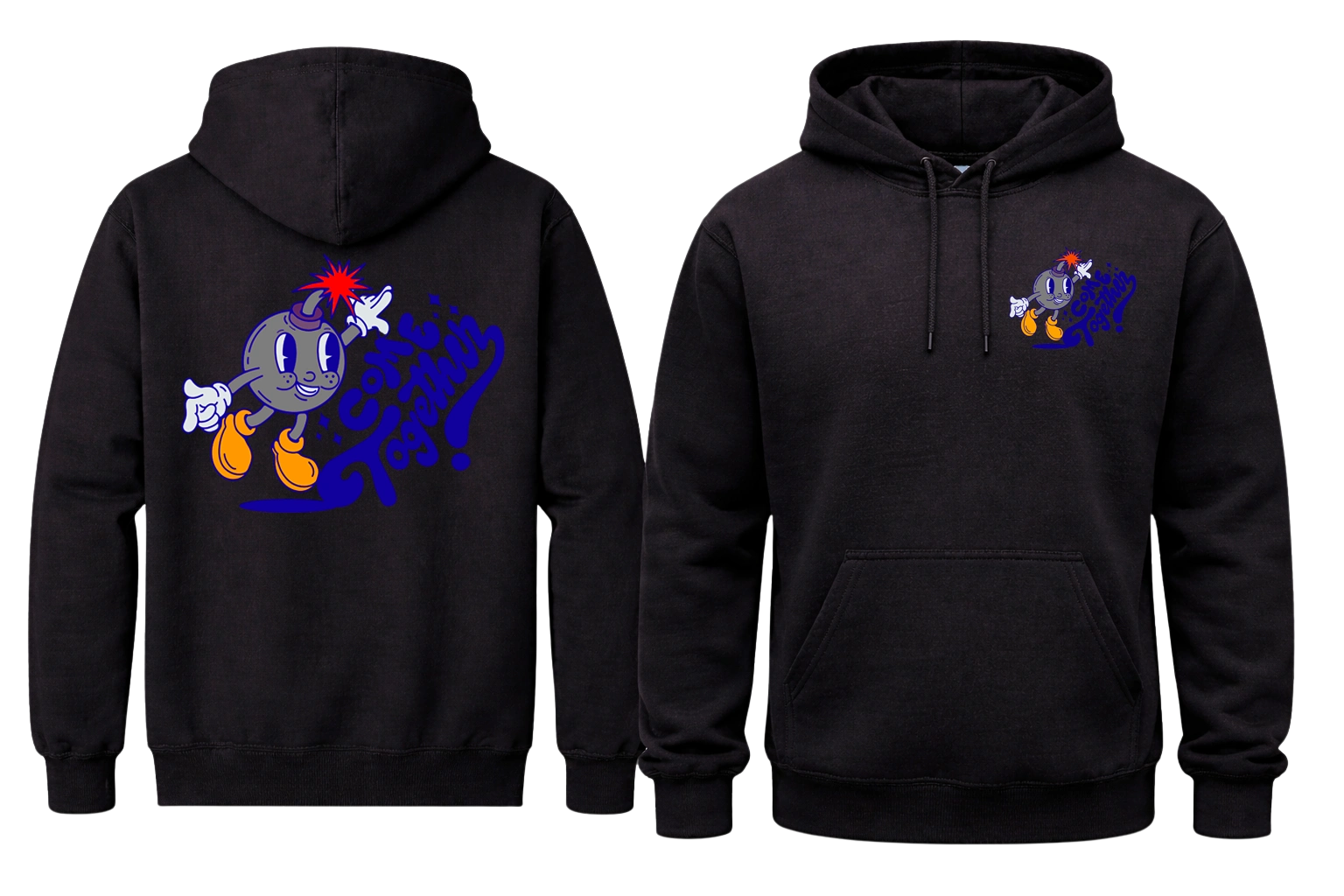 Come Together Front And Back Print Hoodie