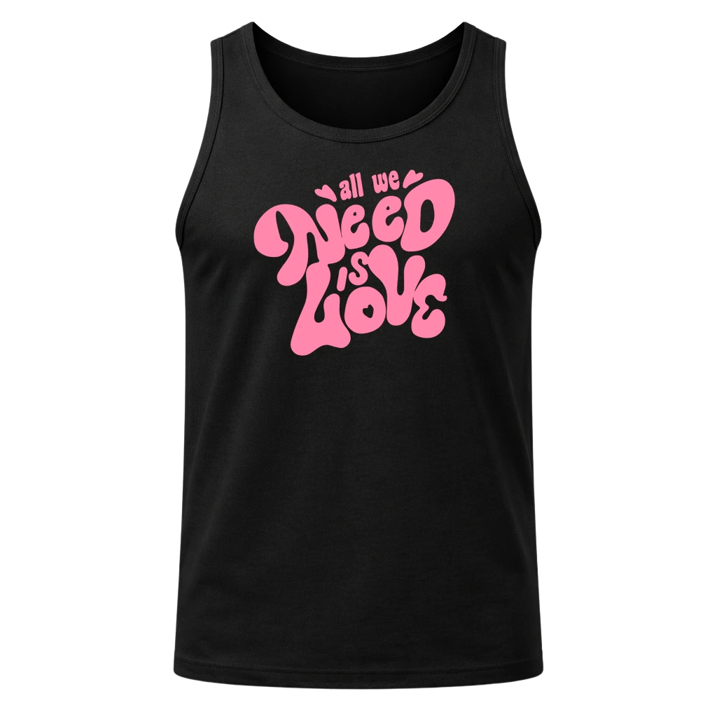 All We Need Is Love Black Tank Top