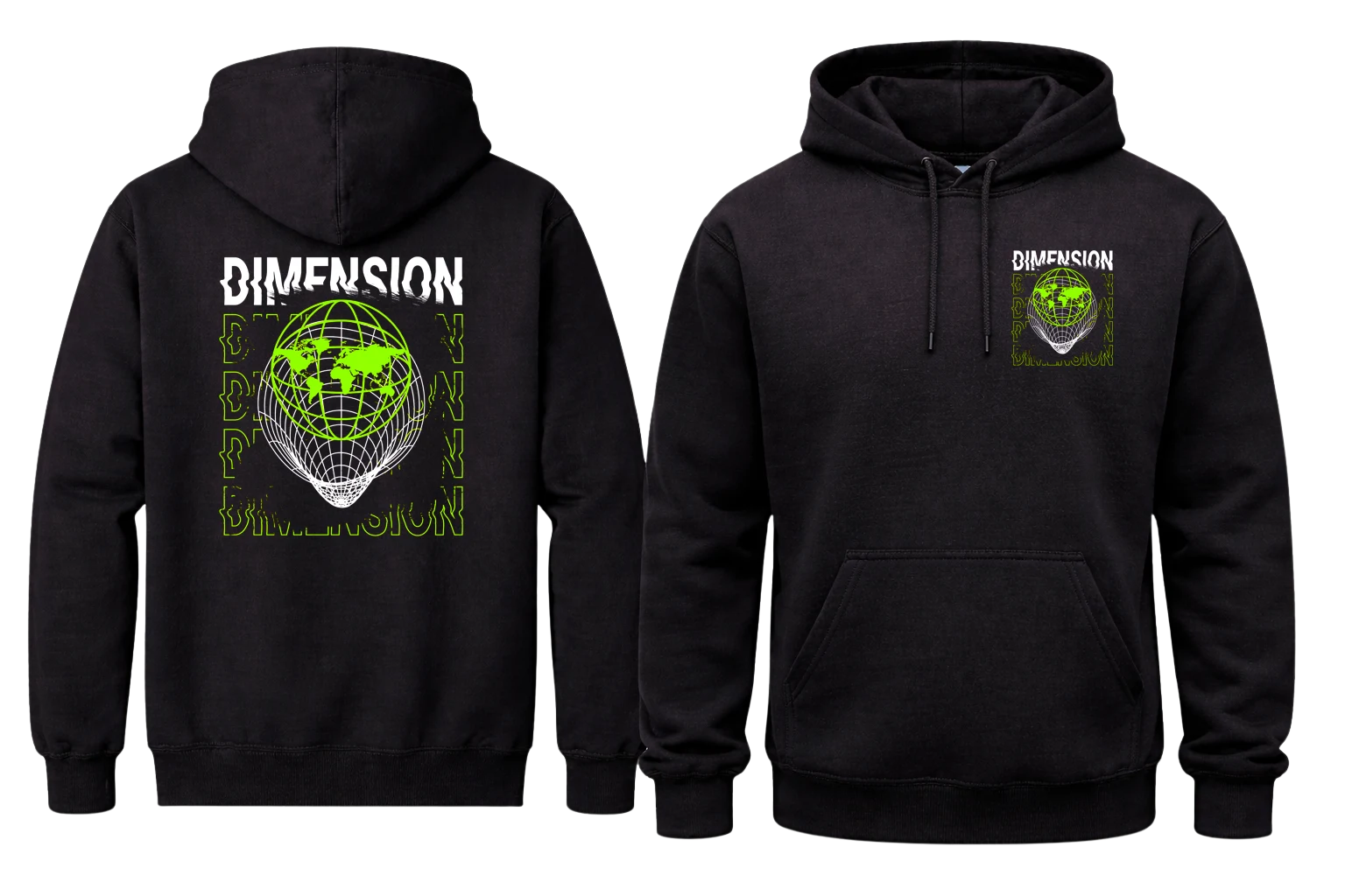 Dimension Front And Back Print Hoodie