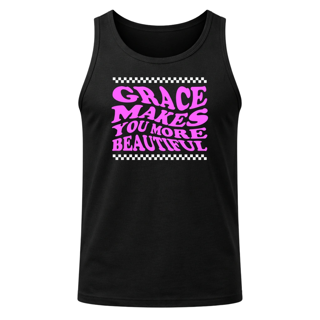 Grace Makes You More Beautiful Black Tank Top