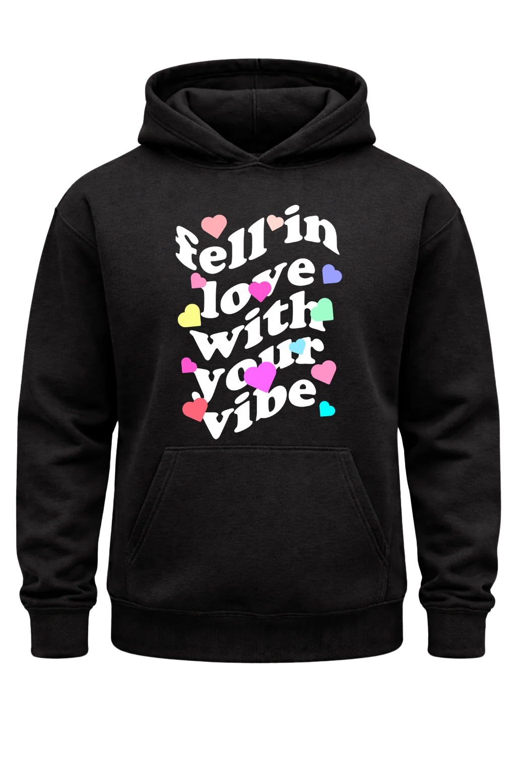 Fell In Love With Your Vibe Black Hoodie