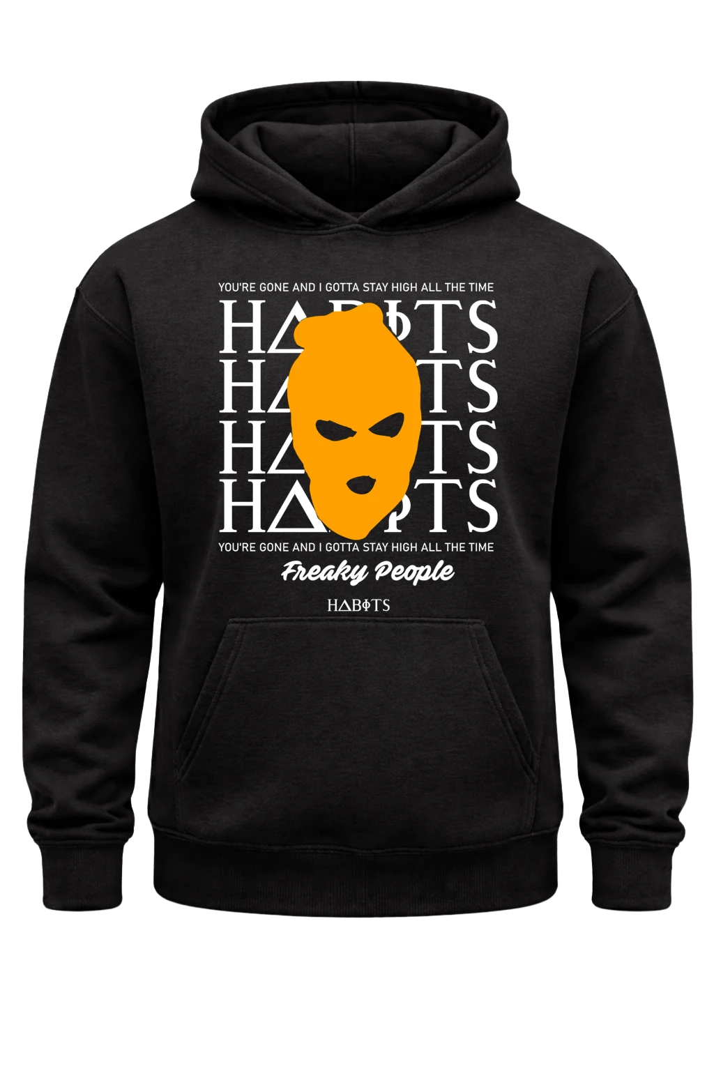 Habits Black Print Hoodie