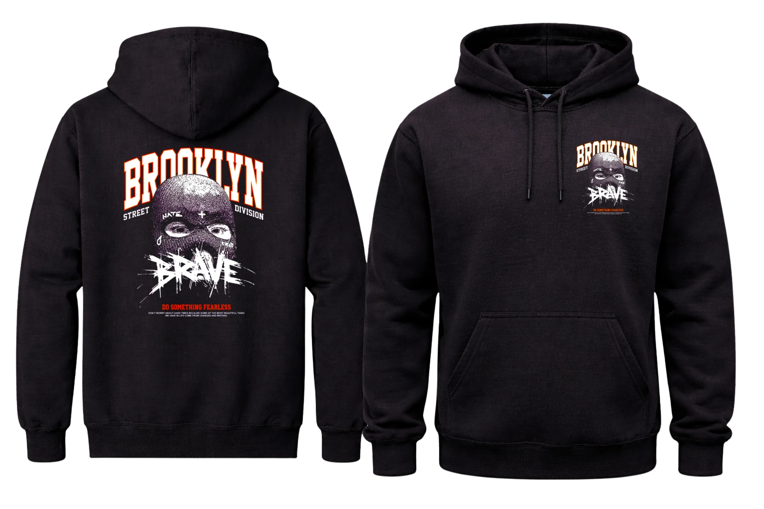 Brooklyn Brave Front And Back Print Hoodie