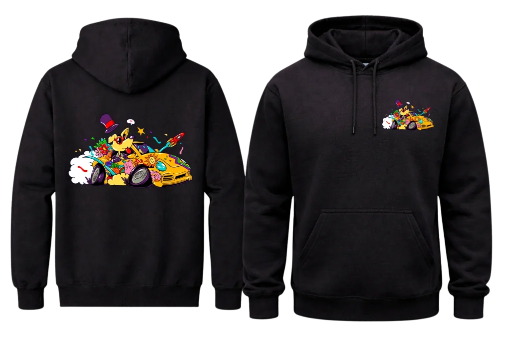 Crazy Ride Front And Back Print Hoodie