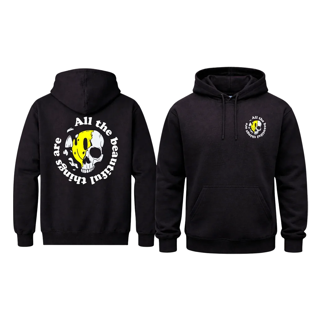 Drip Skull Heavyweight Black Hoodie
