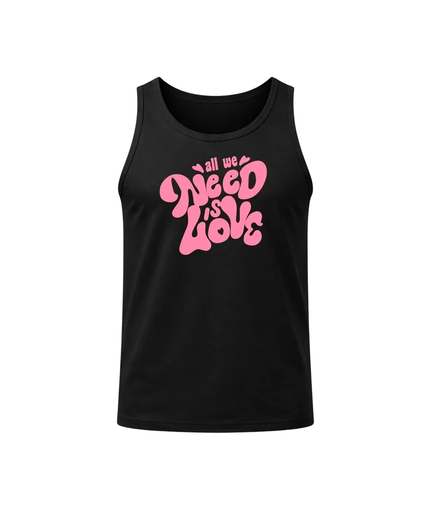 All We Need Is Love Black Tank Top