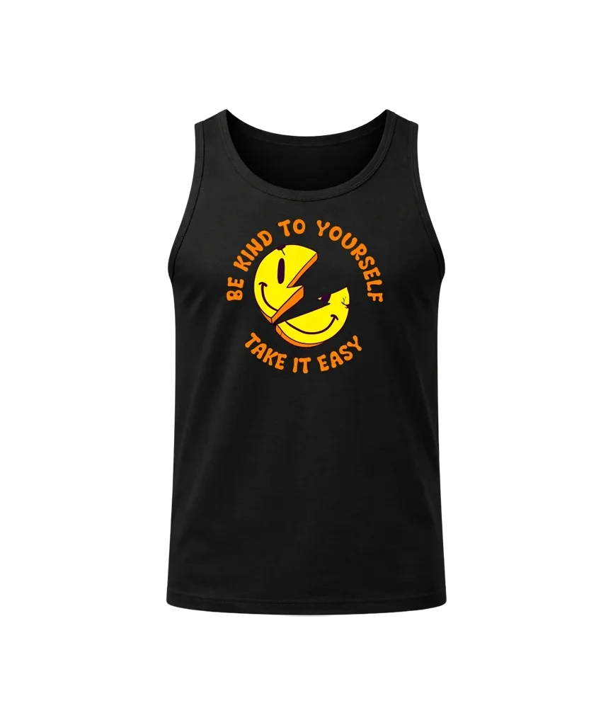 Be Kind Smiley Black Tank Top