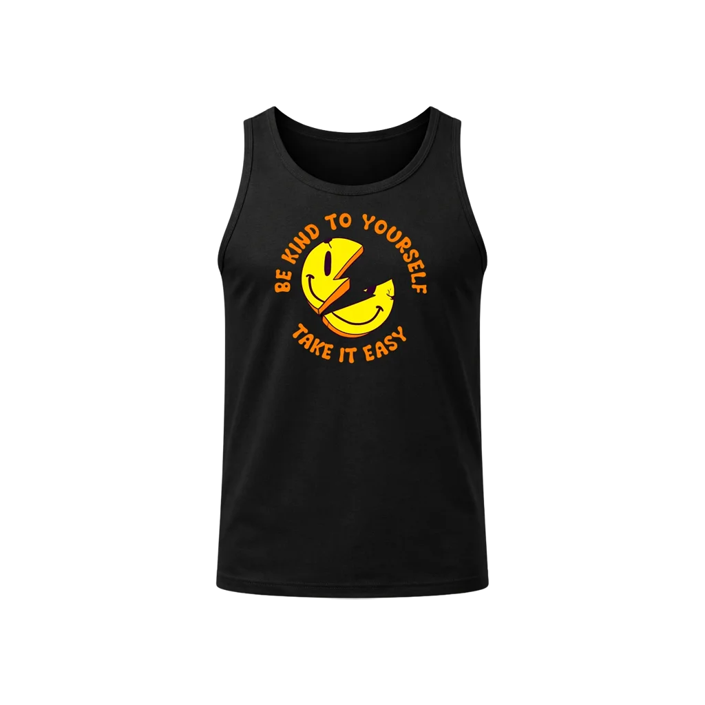Be Kind Smiley Black Tank Top