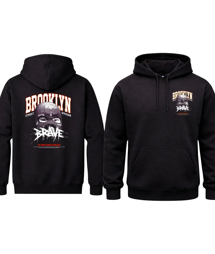 Brooklyn Brave Front And Back Print Hoodie