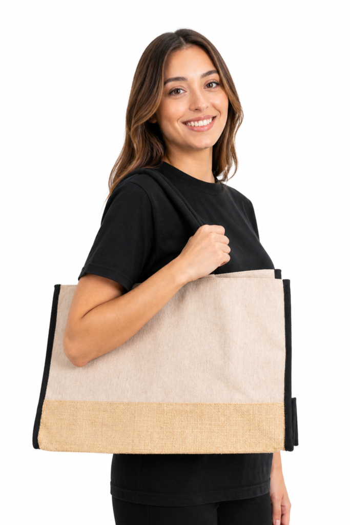 Trimmed Jute Tote Bag | Natural Style with Everyday Functionality