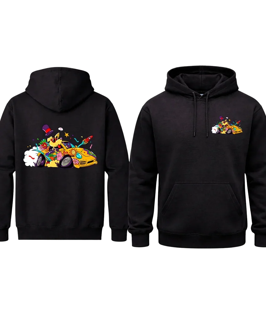Crazy Ride Front And Back Print Hoodie