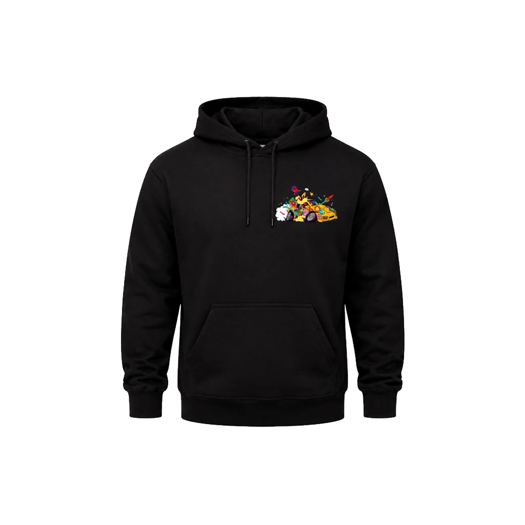 Crazy Ride Front And Back Print Hoodie