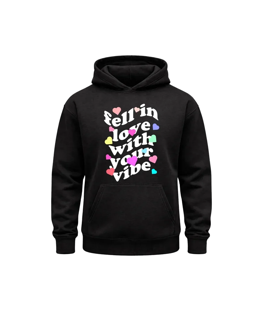 Fell In Love With Your Vibe Black Hoodie