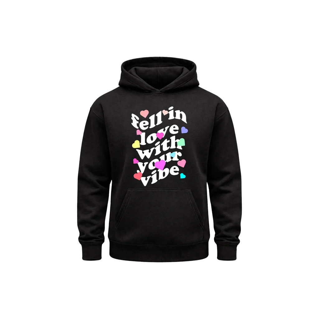 Fell In Love With Your Vibe Black Hoodie