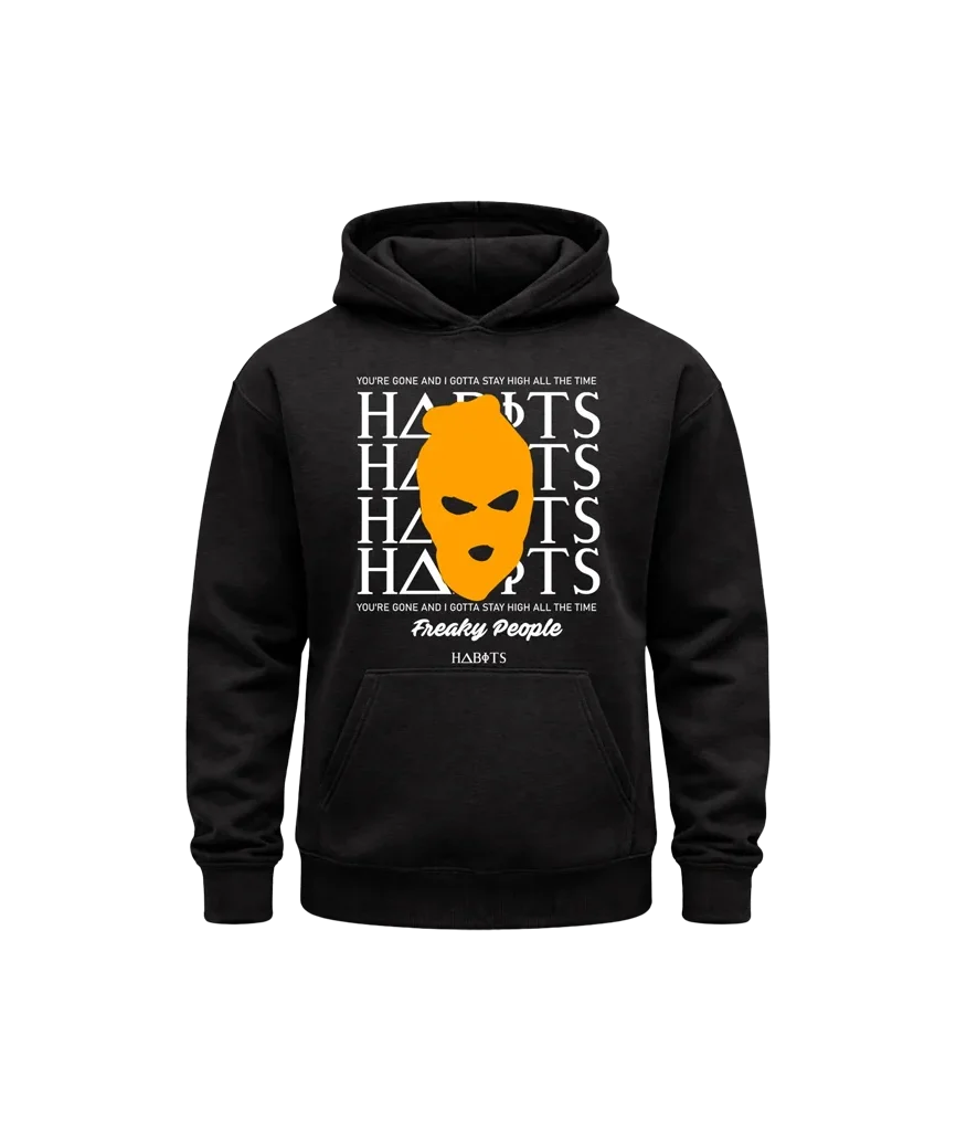 Habits Black Print Hoodie