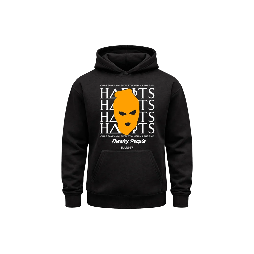Habits Black Print Hoodie