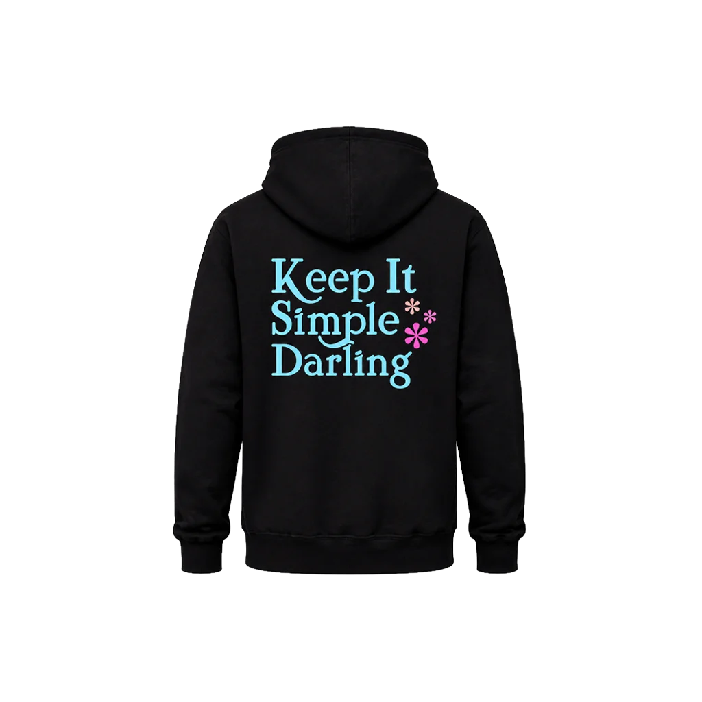 Keep It Simple Darling Front And Back Print Hoodie