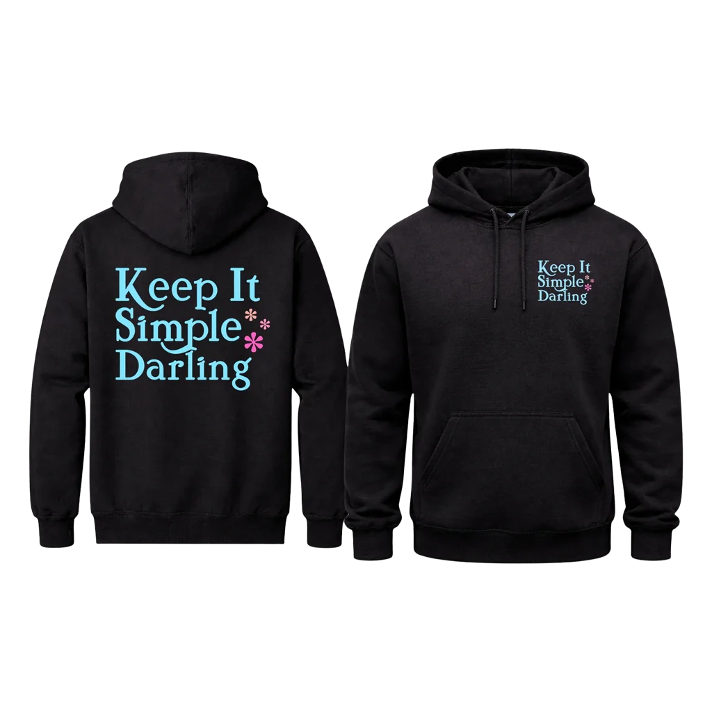 Keep It Simple Darling Front And Back Print Hoodie