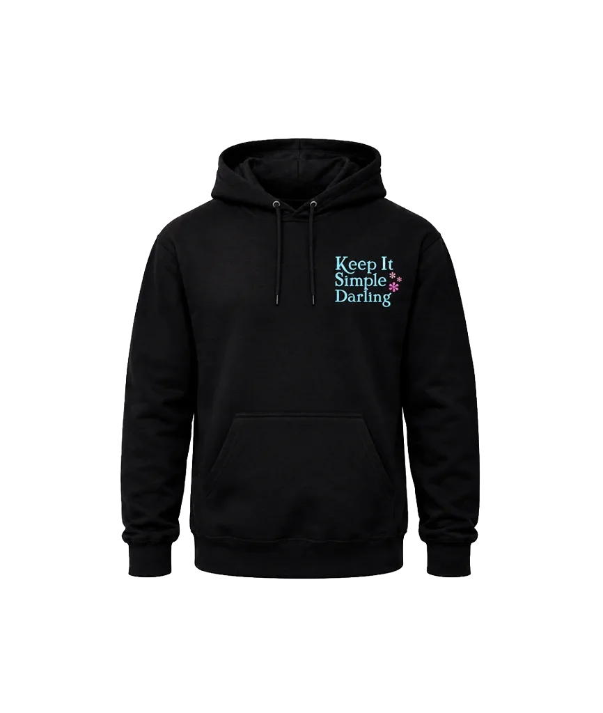 Keep It Simple Darling Front And Back Print Hoodie
