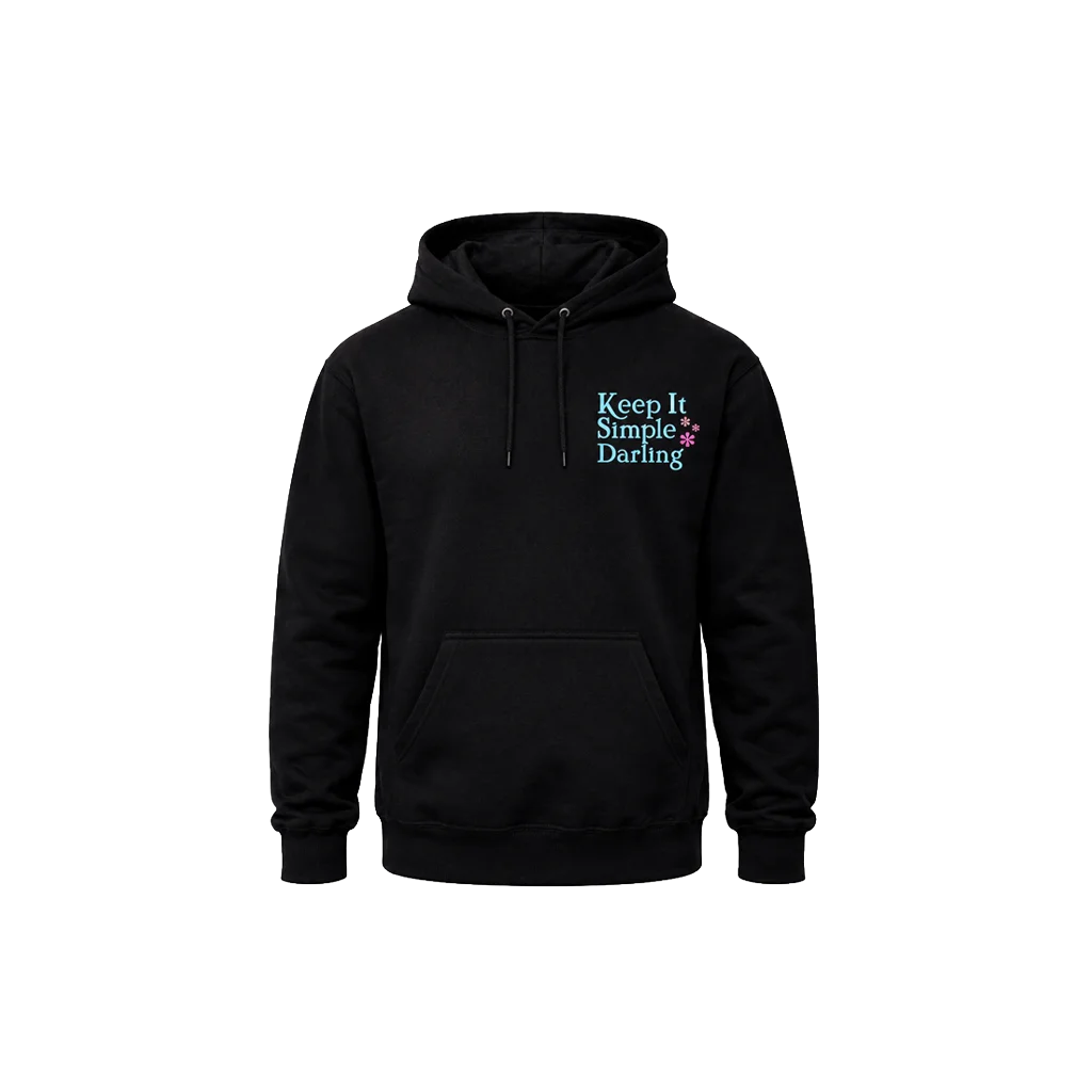 Keep It Simple Darling Front And Back Print Hoodie