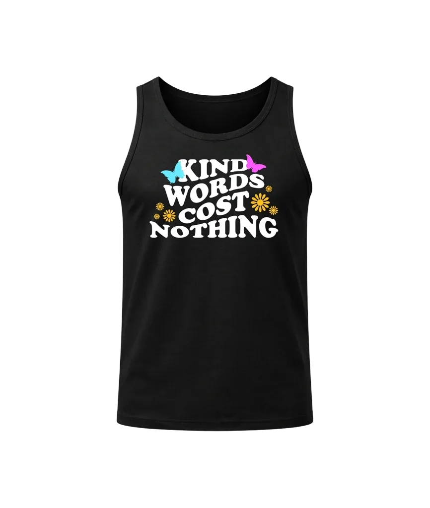 Retro Floral Print Black Gym Tank Top