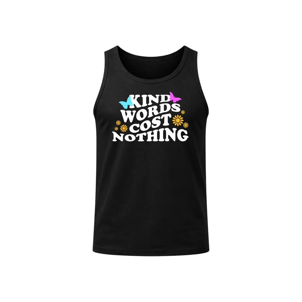 Retro Floral Print Black Gym Tank Top