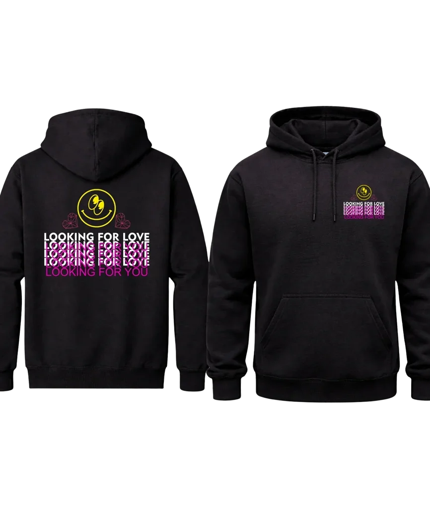 Looking For Love Front And Back Print Hoodie